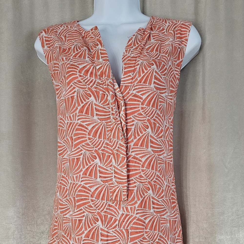 Esley orange & white print mini shift dress Womens Small - Picture 5 of 5